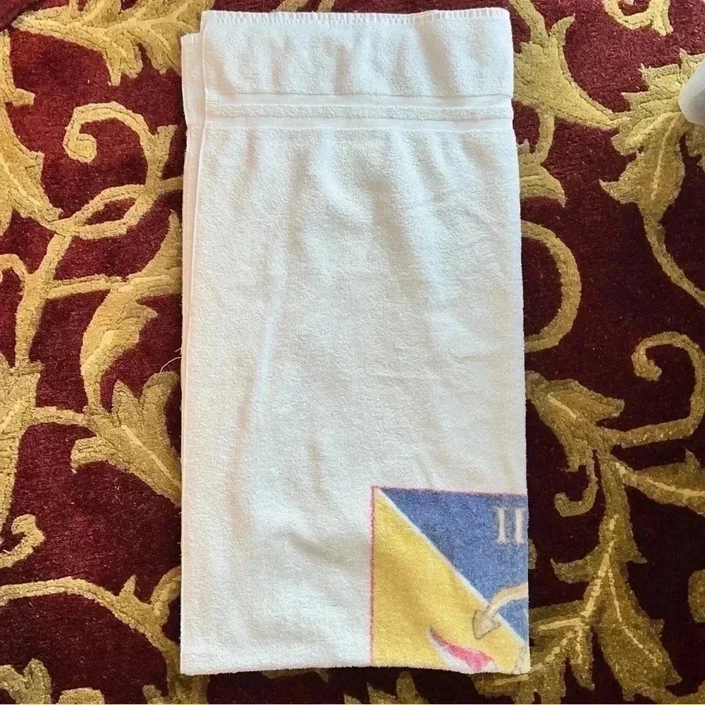 Ralph Lauren Vintage Anchor Flags Chain Beach Towel 1980s